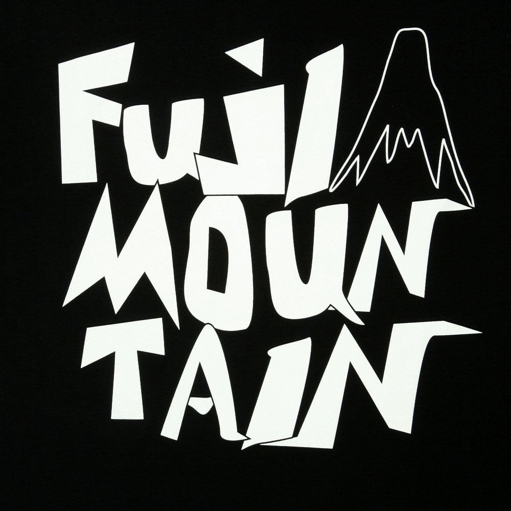 Black Crew Neck Regular Fit T-Shirt with Fuji Mountain Print