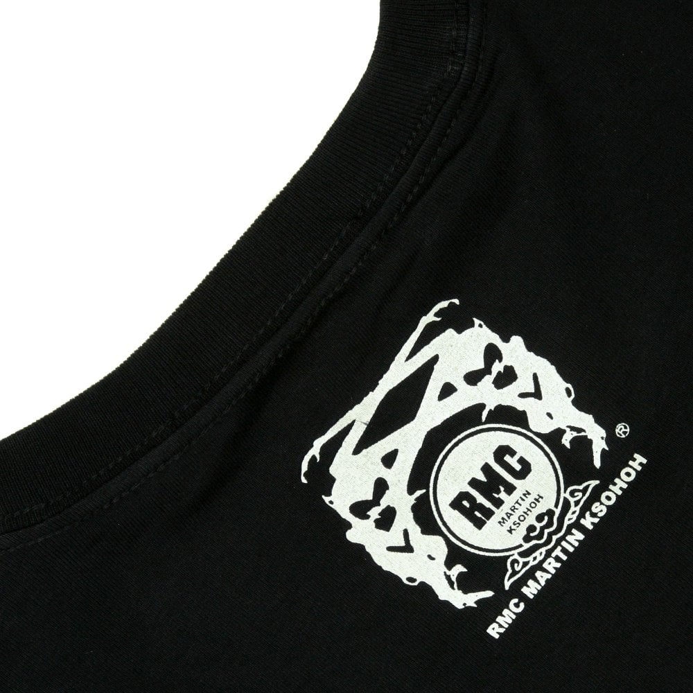 Black Crew Neck Regular Fit T-Shirt with Fuji Mountain Print