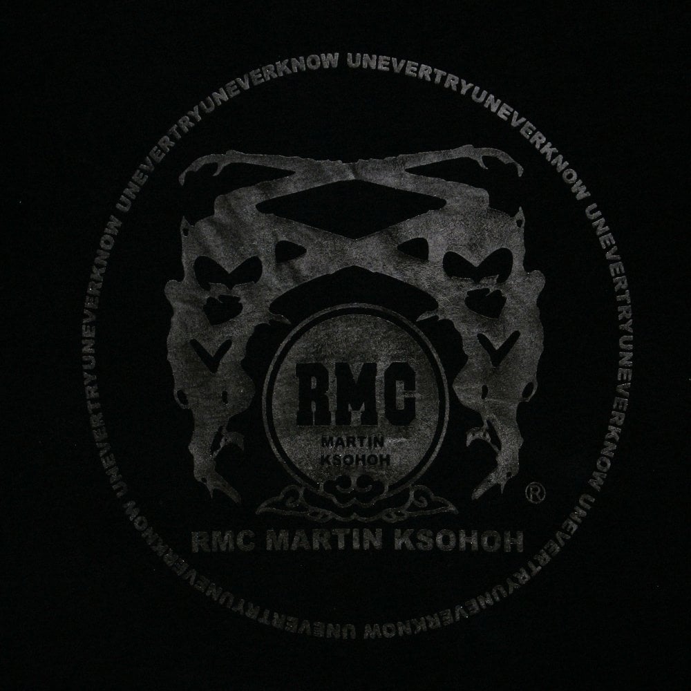 Black Crew Neck Regular Fit T-Shirt with Black Logo Print