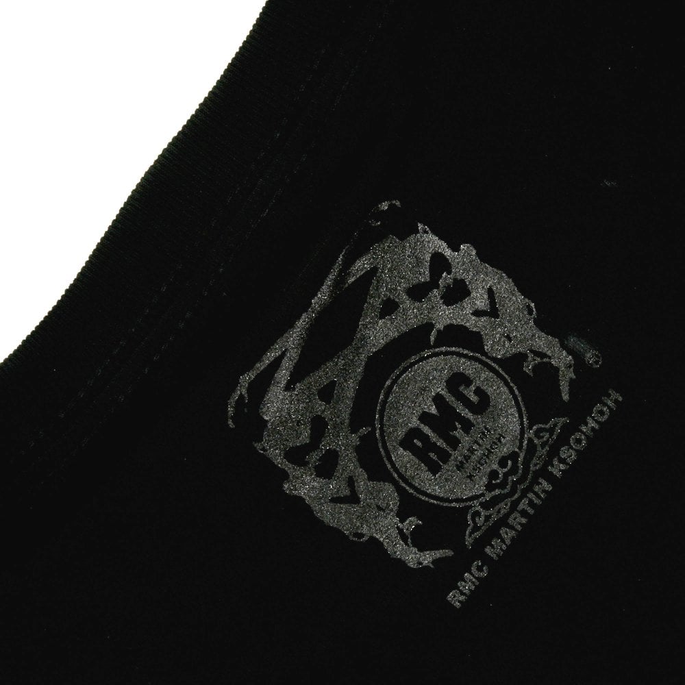 Black Crew Neck Regular Fit T-Shirt with Black Logo Print