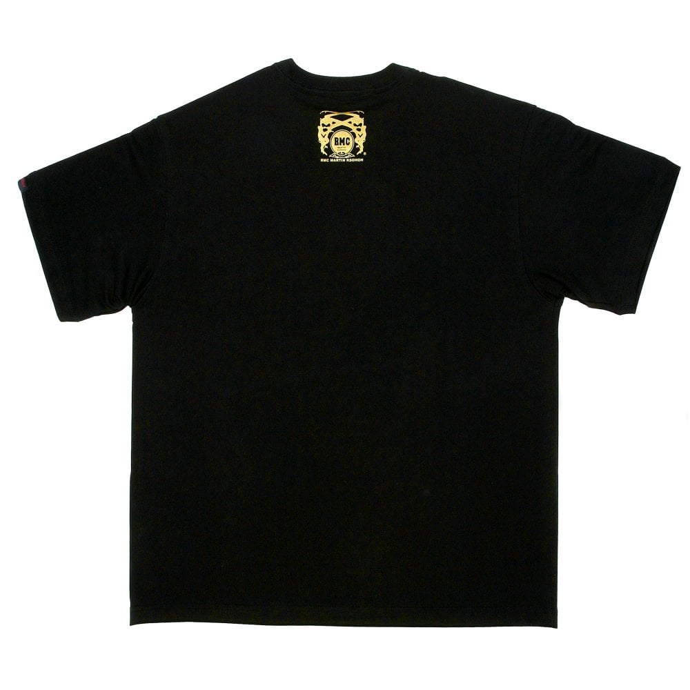 Black Crew Neck Regular Fit T-Shirt with Printed Logo in Violet