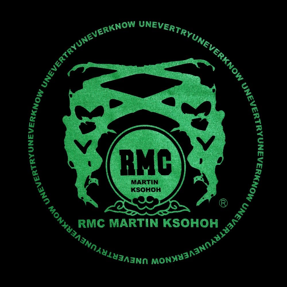 Black Crew Neck Regular Fit T-Shirt with Printed Logo in Green