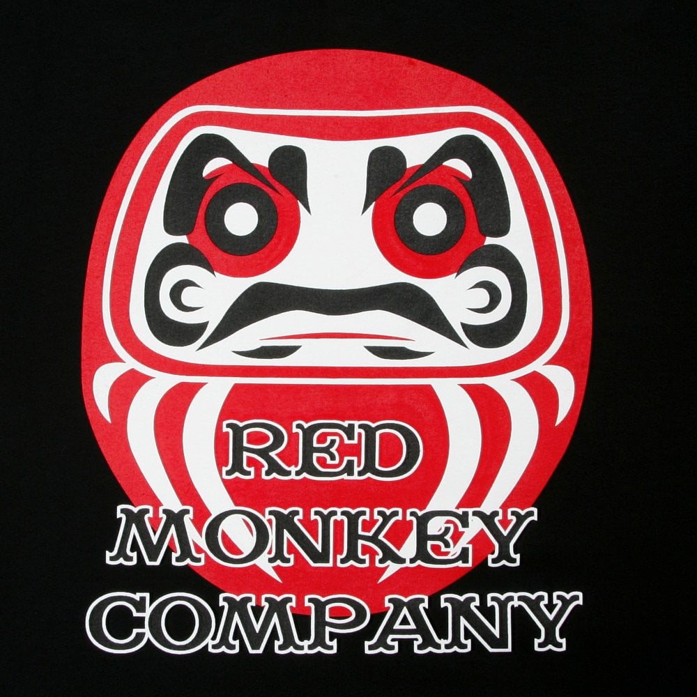 Black Crew Neck Regular Fit T-Shirt with Lucky God Print