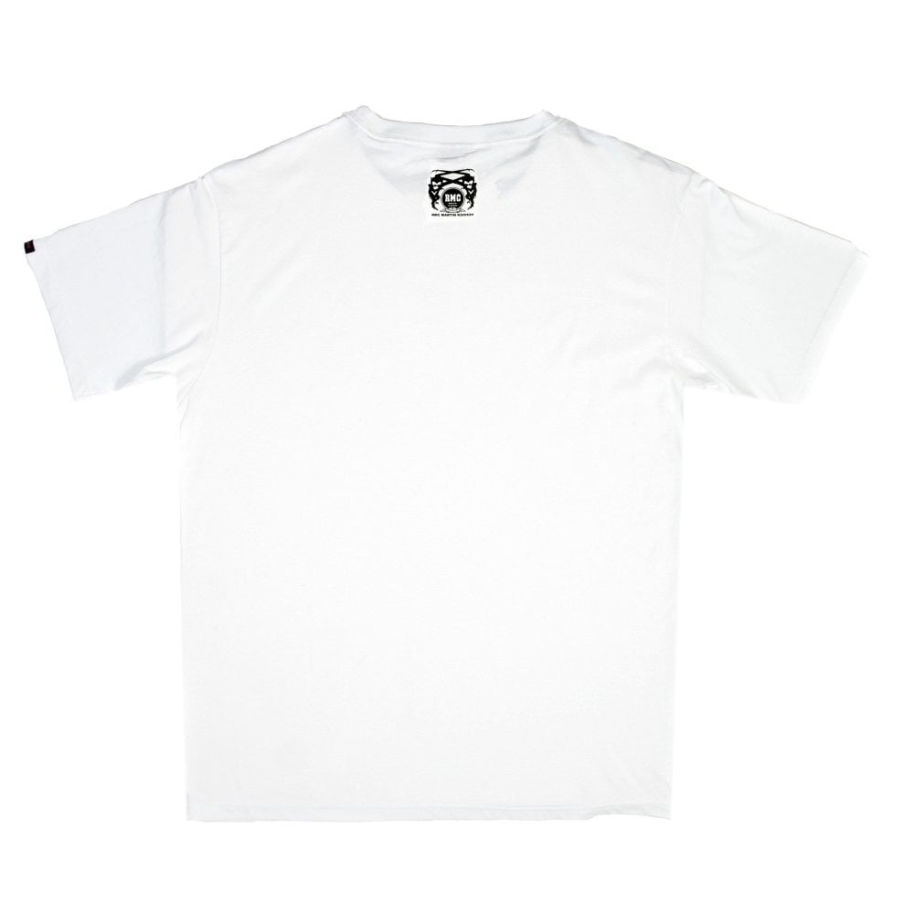 Printed Mask White Crew Neck Regular Fit Short Sleeve T-Shirt
