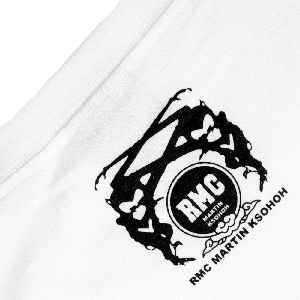 Printed Mask White Crew Neck Regular Fit Short Sleeve T-Shirt