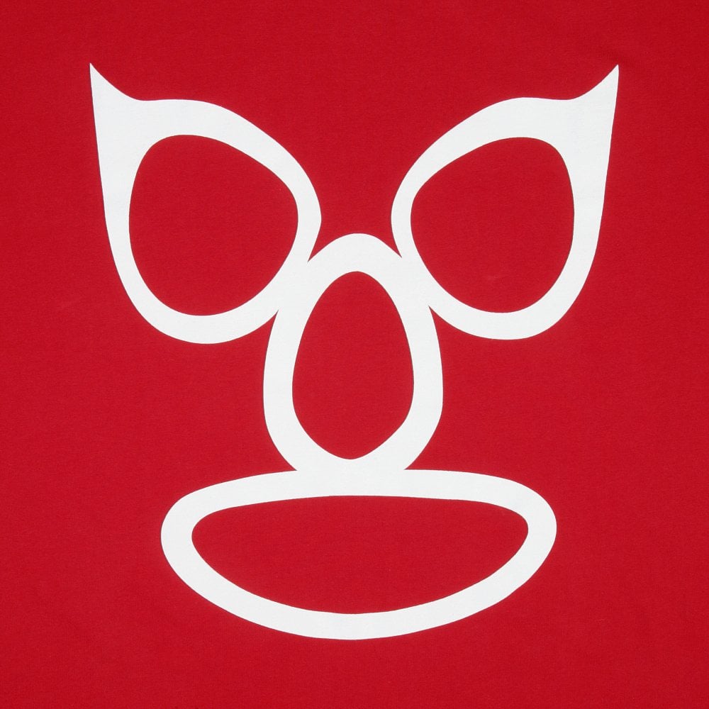 Red Crew Neck Regular Fit Short Sleeve T-Shirt with Printed Mask