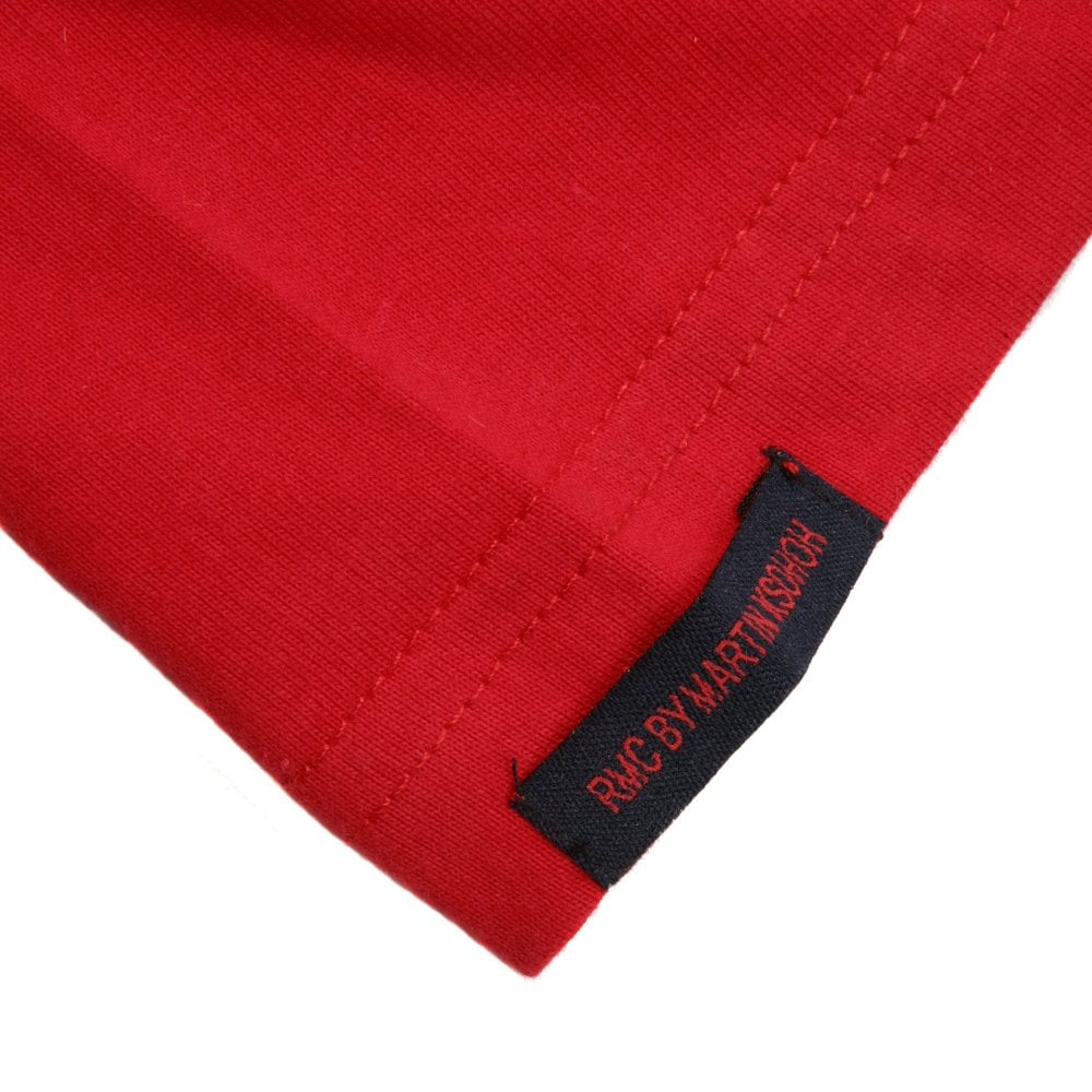 Red Crew Neck Regular Fit Short Sleeve T-Shirt with Printed Mask