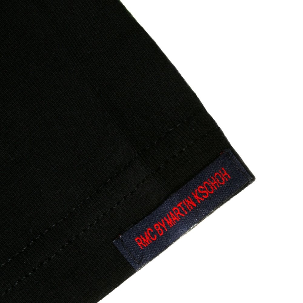 Black Crew Neck Regular Fit Short Sleeve T-Shirt with Printed Enjoy RMC