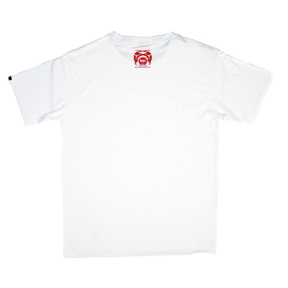 White Crew Neck Regular Fit Short Sleeve T-Shirt with Printed Enjoy RMC