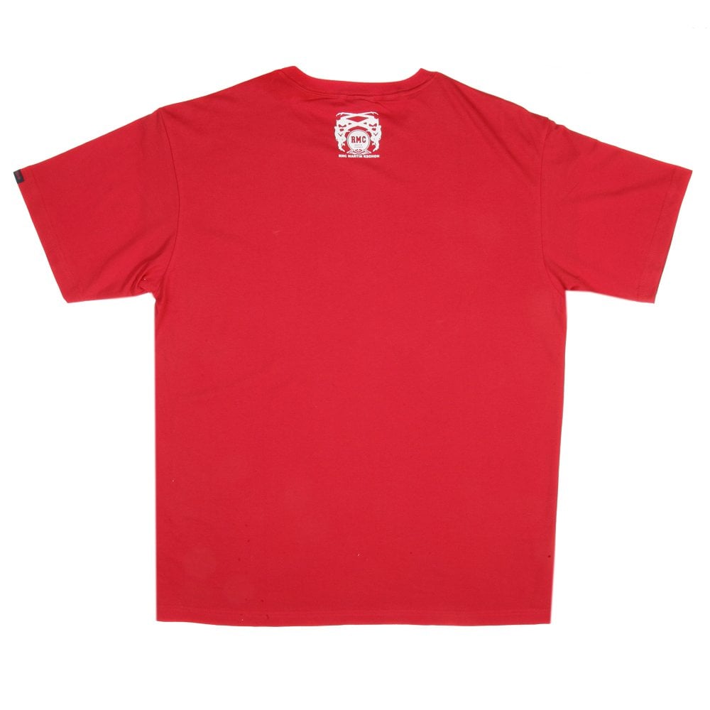 Red Crew Neck Regular Fit Short Sleeve T-Shirt with Printed Enjoy RMC