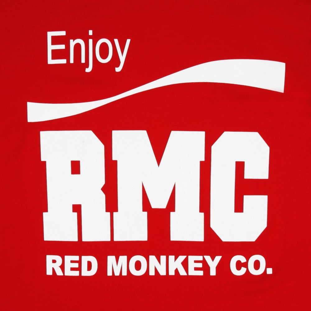 Red Crew Neck Regular Fit Short Sleeve T-Shirt with Printed Enjoy RMC