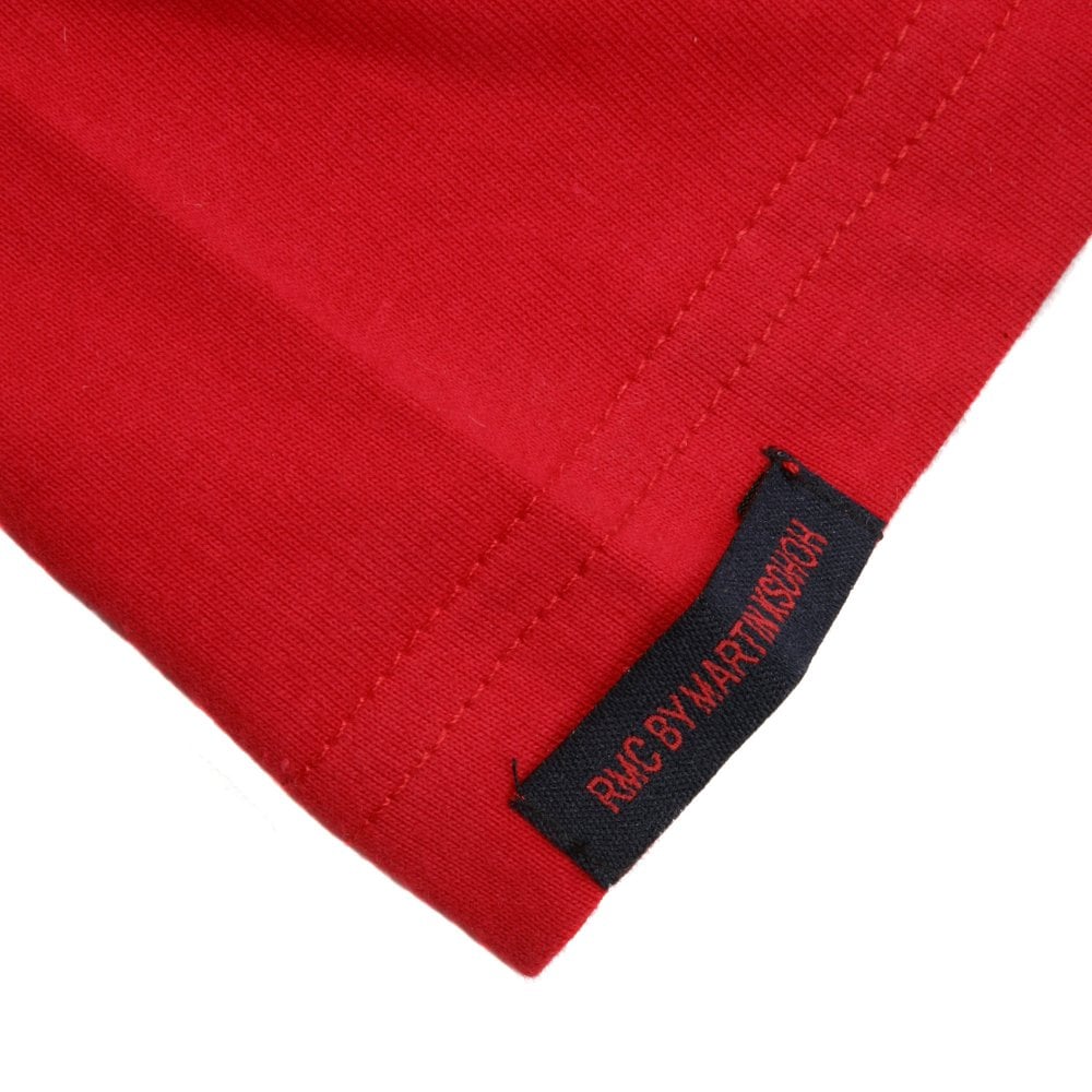 Red Crew Neck Regular Fit Short Sleeve T-Shirt with Printed Enjoy RMC