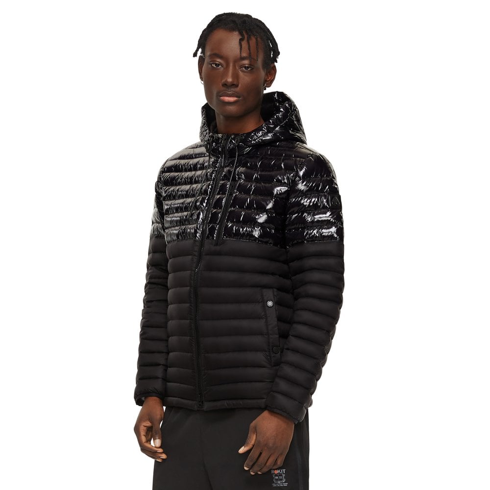 Moose Knuckles Mens Black Quilted Ropper Jacket