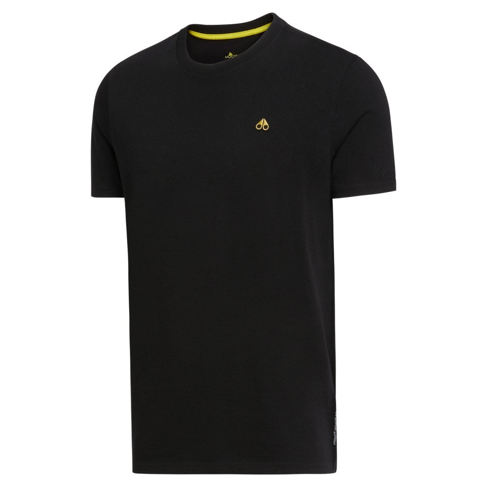 Moose Knuckles Mens Black Classic Logo Crewneck Tee Shirt