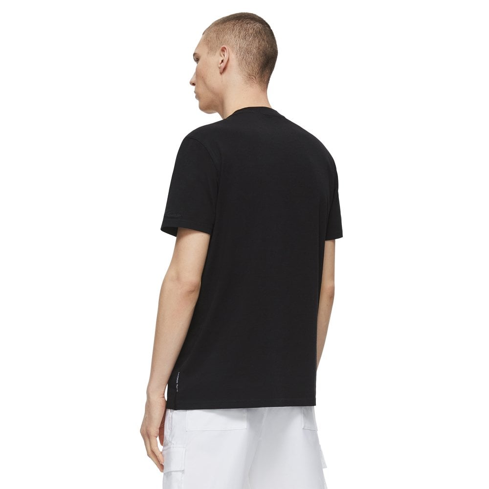 Moose Knuckles Mens Black Classic Logo Crewneck Tee Shirt