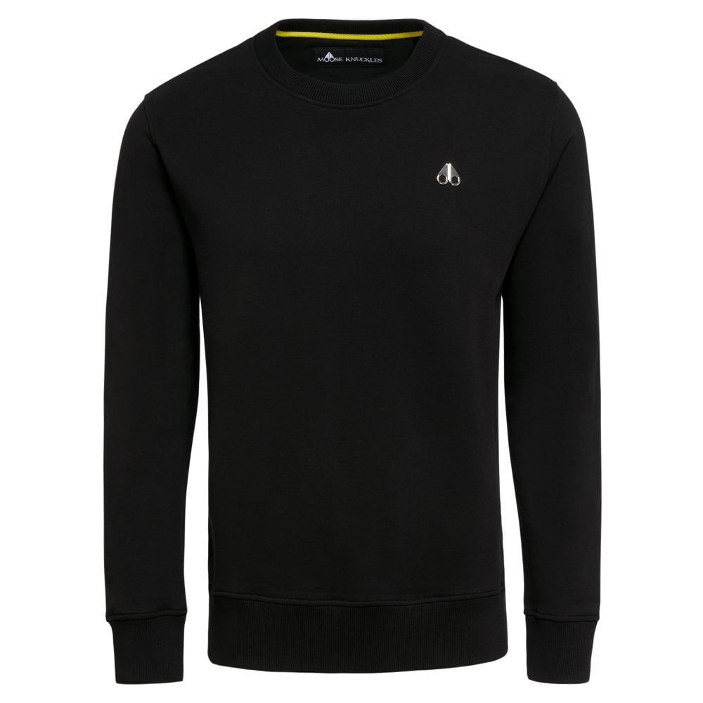 Moose Knuckles Mens Black Greyfield Crewneck Sweatshirt