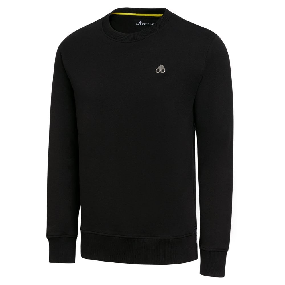Moose Knuckles Mens Black Greyfield Crewneck Sweatshirt