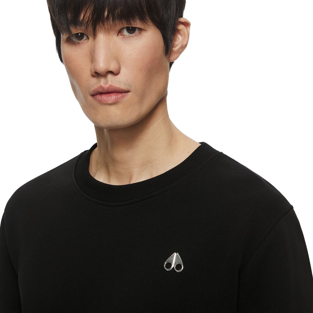 Moose Knuckles Mens Black Greyfield Crewneck Sweatshirt