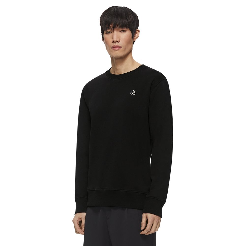Moose Knuckles Mens Black Greyfield Crewneck Sweatshirt