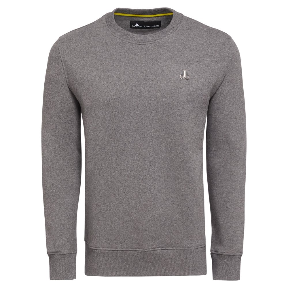 Moose Knuckles Mens Charcoal Greyfield Crewneck Sweatshirt