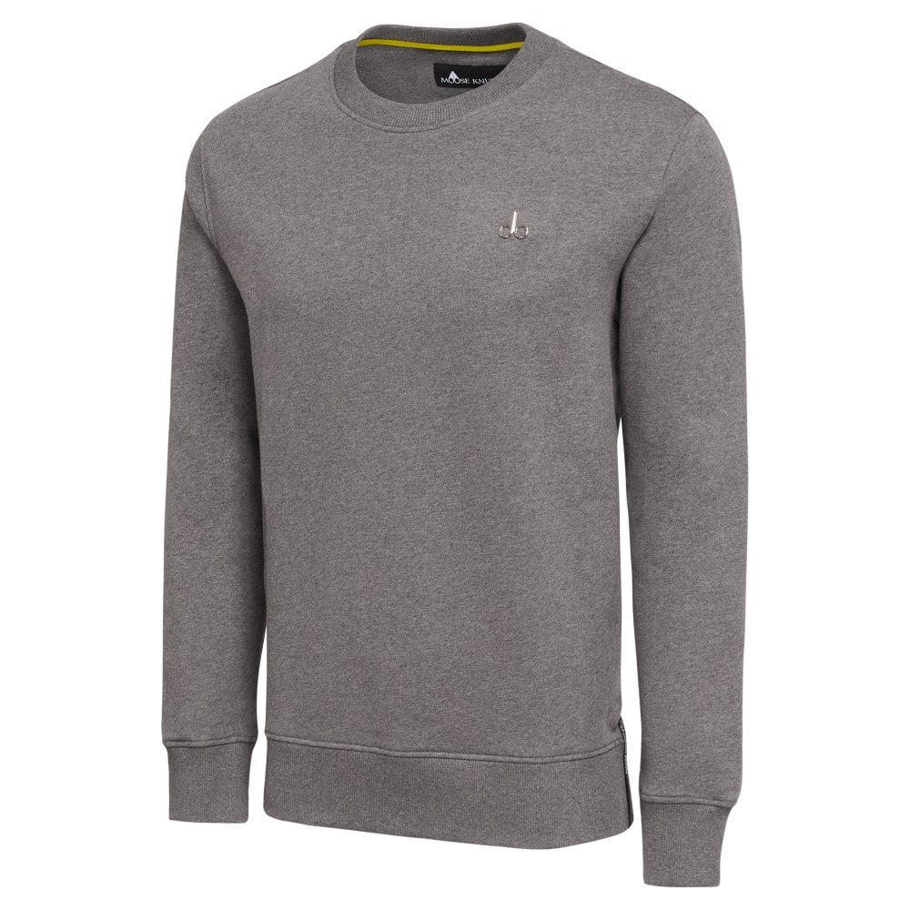 Moose Knuckles Mens Charcoal Greyfield Crewneck Sweatshirt