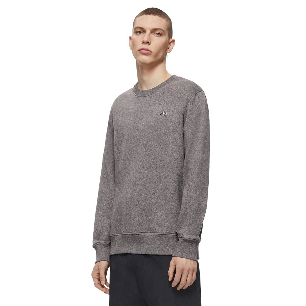 Moose Knuckles Mens Charcoal Greyfield Crewneck Sweatshirt