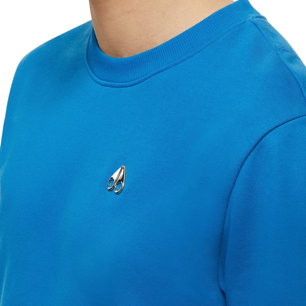 Moose Knuckles Mens Brit Blue Greyfield Crewneck Sweatshirt