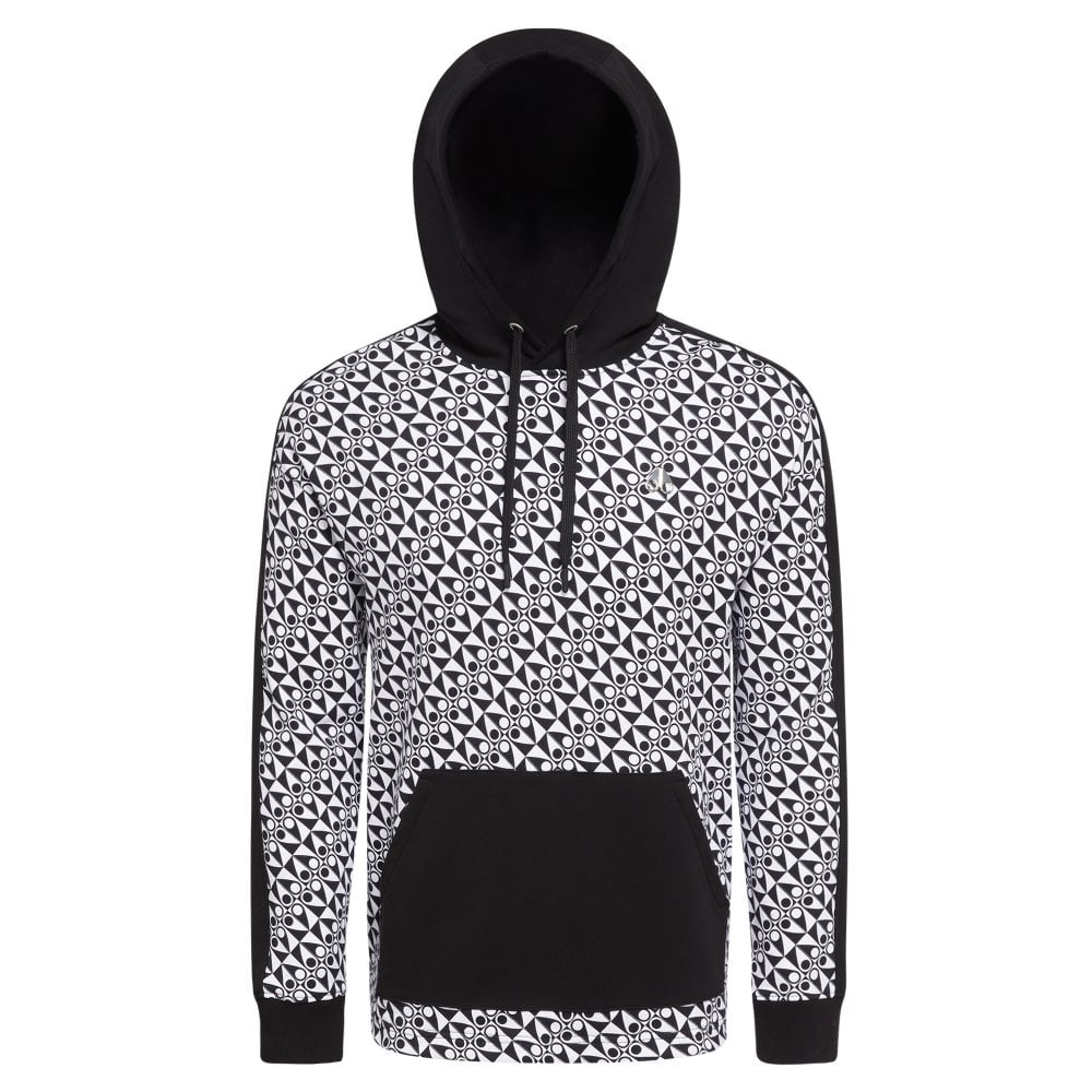 Moose Knuckles Mens Black Checkerboard print Static Pullover Hoodie