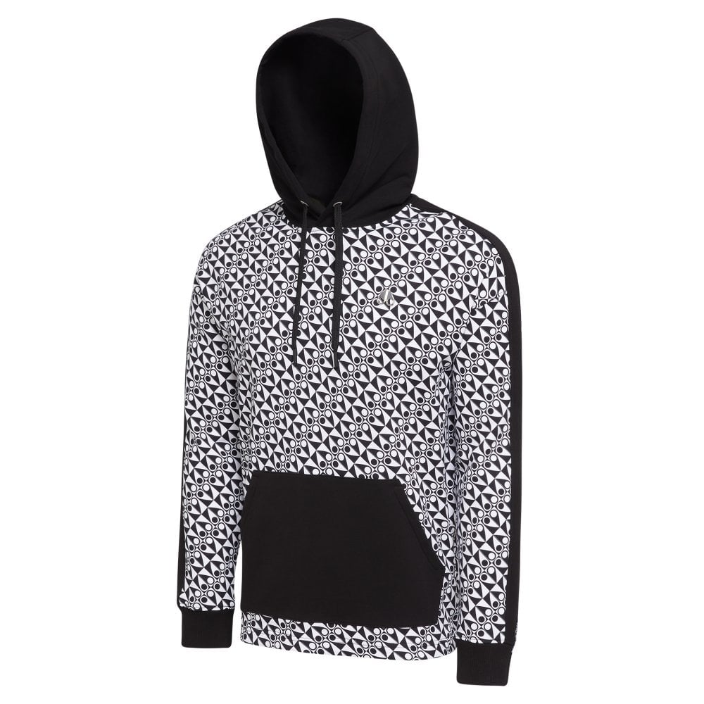 Moose Knuckles Mens Black Checkerboard print Static Pullover Hoodie