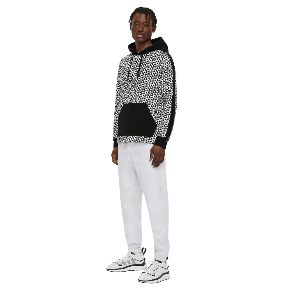 Moose Knuckles Mens Black Checkerboard print Static Pullover Hoodie