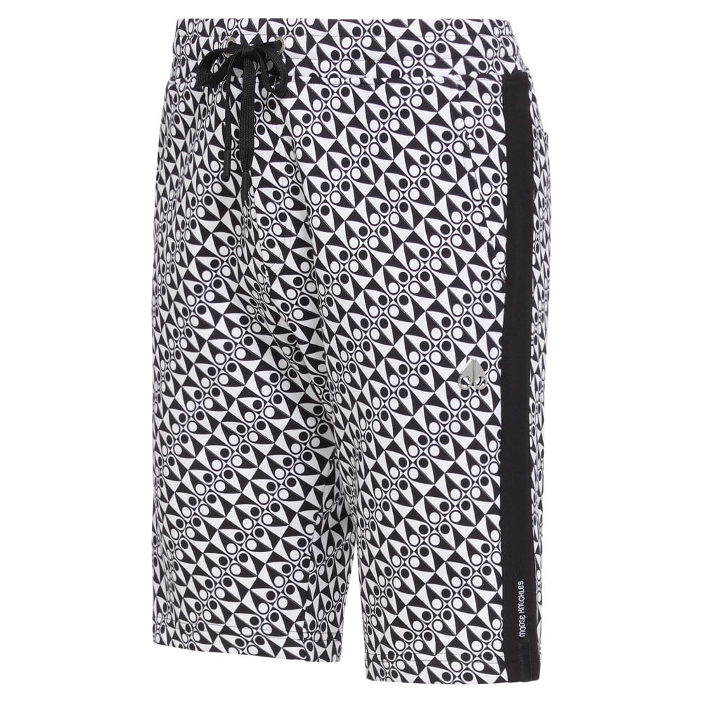 Moose Knuckles Mens Black Checkerboard print Click Shorts