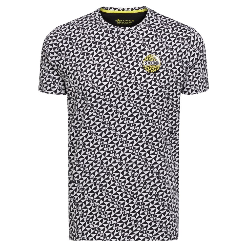Moose Knuckles Mens Black Checkerboard print Mayday Tee