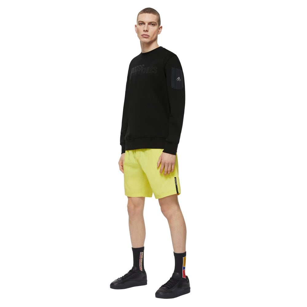 Moose Knuckles Mens Black Mix Media Transit Crewneck Pullover