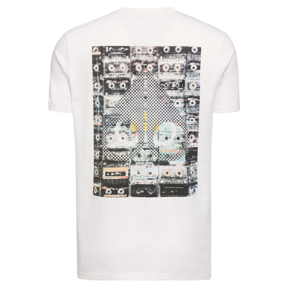 Moose Knuckles Mens White Cassettes Crewneck T-Shirt