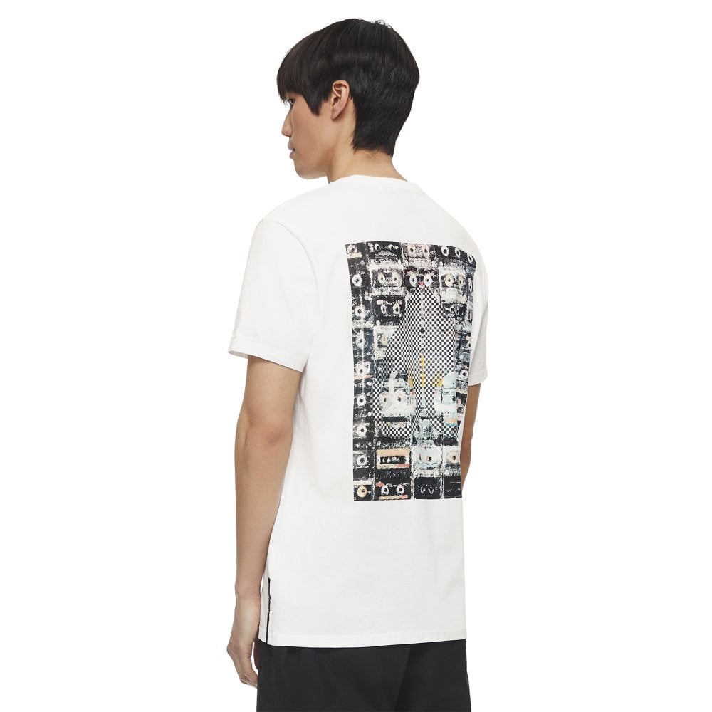 Moose Knuckles Mens White Cassettes Crewneck T-Shirt