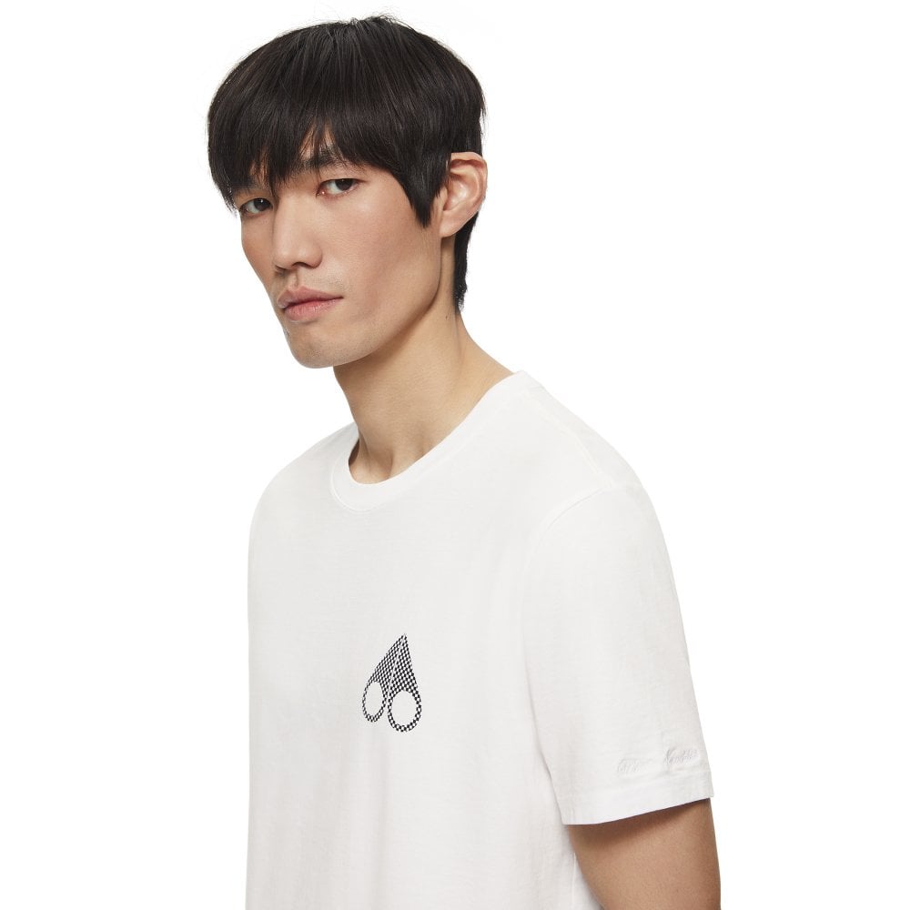 Moose Knuckles Mens White Cassettes Crewneck T-Shirt