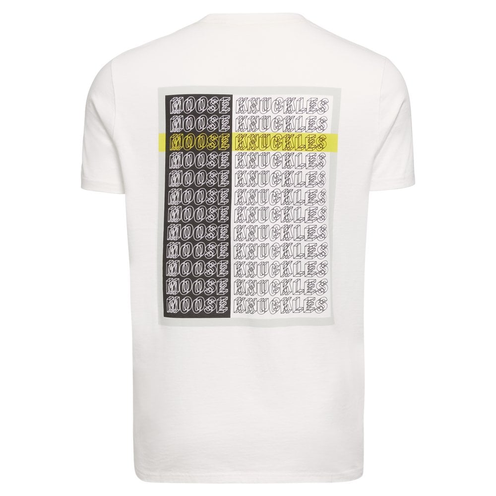 Moose Knuckles Mens White Set It Off Crewneck T-Shirt