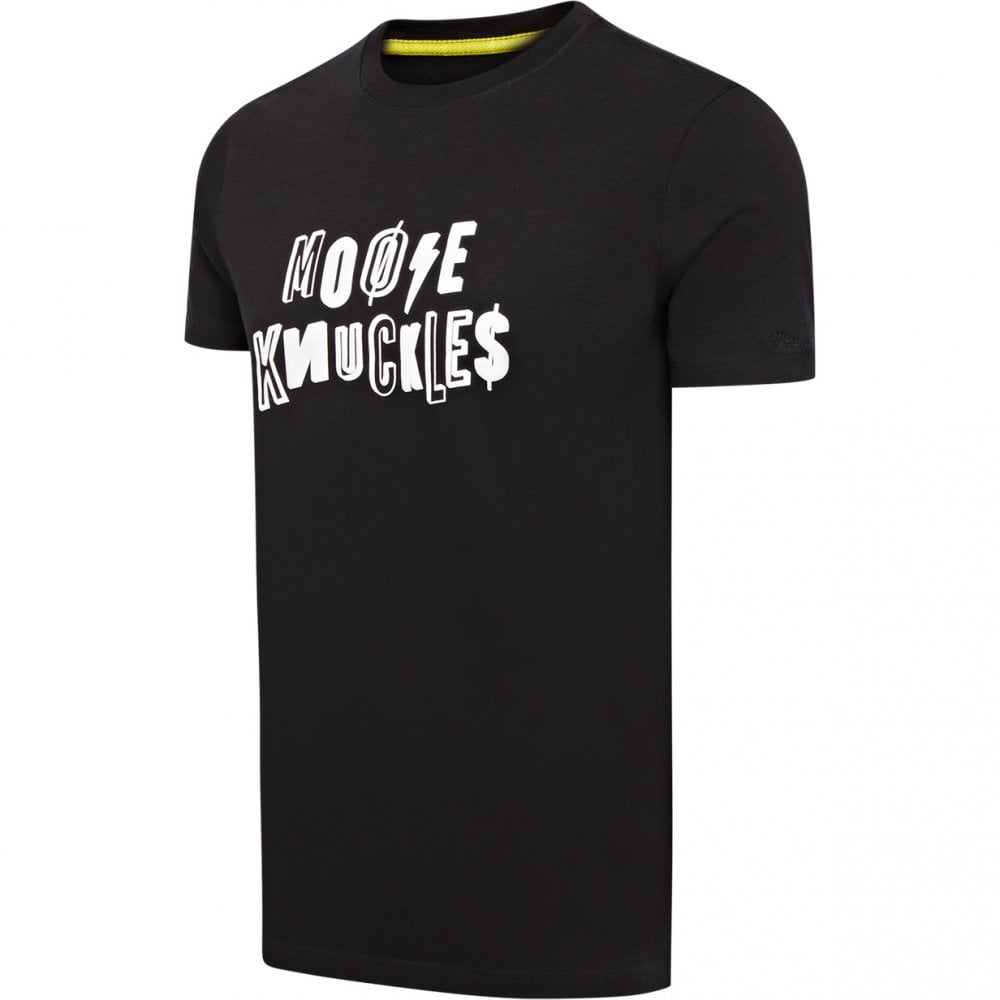 Moose Knuckles Mens Black Punk Script Crewneck T-Shirt
