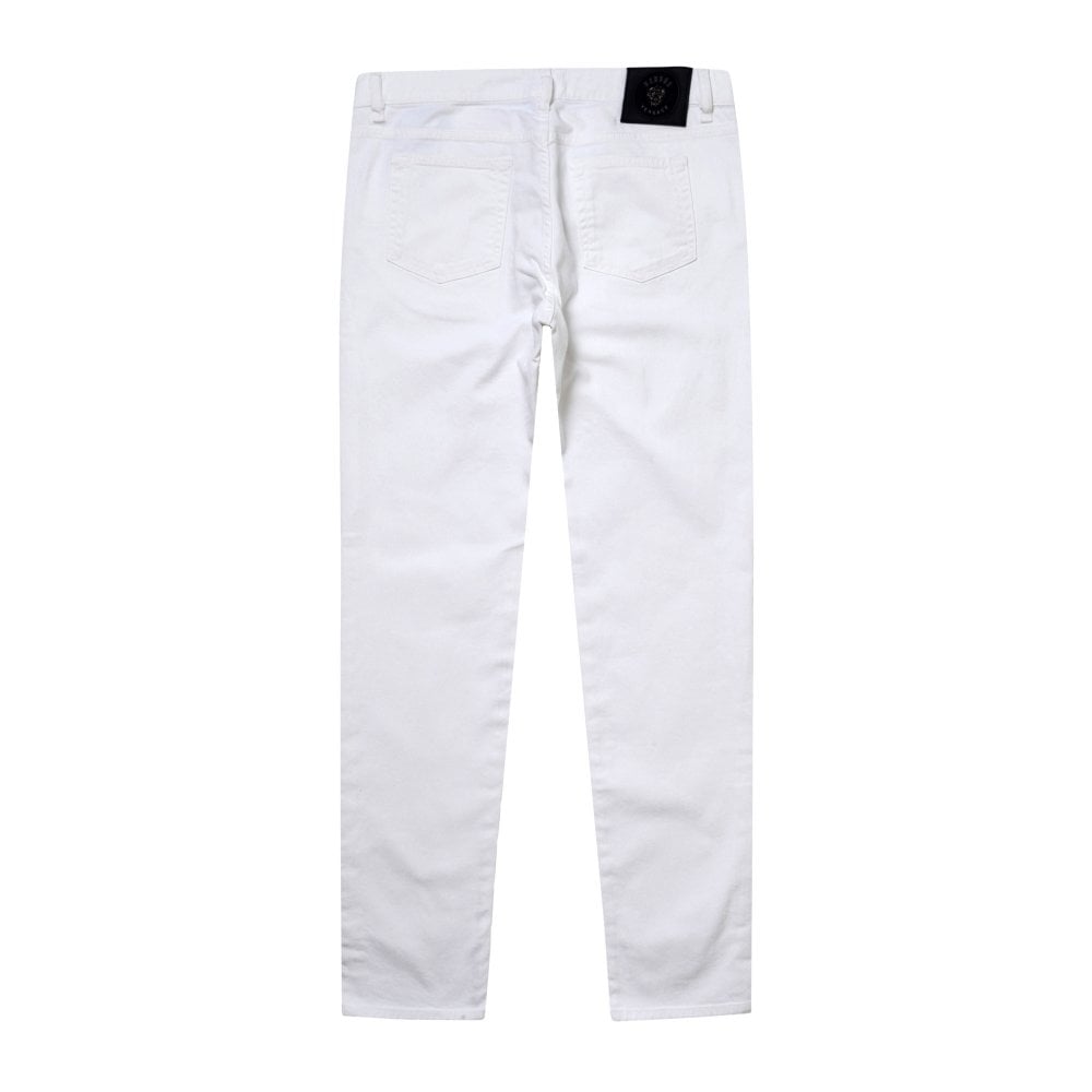 Versus Versace Mens Slim Fit Stretch White Jeans