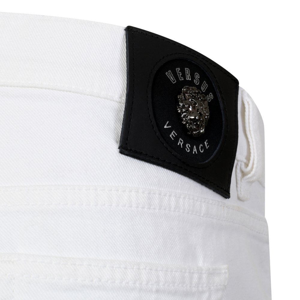 Versus Versace Mens Slim Fit Stretch White Jeans