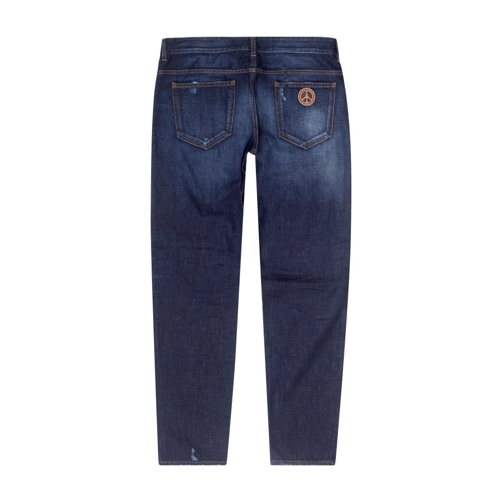 Love Moschino Mens Regular Slim Fit Dark Denim Jeans