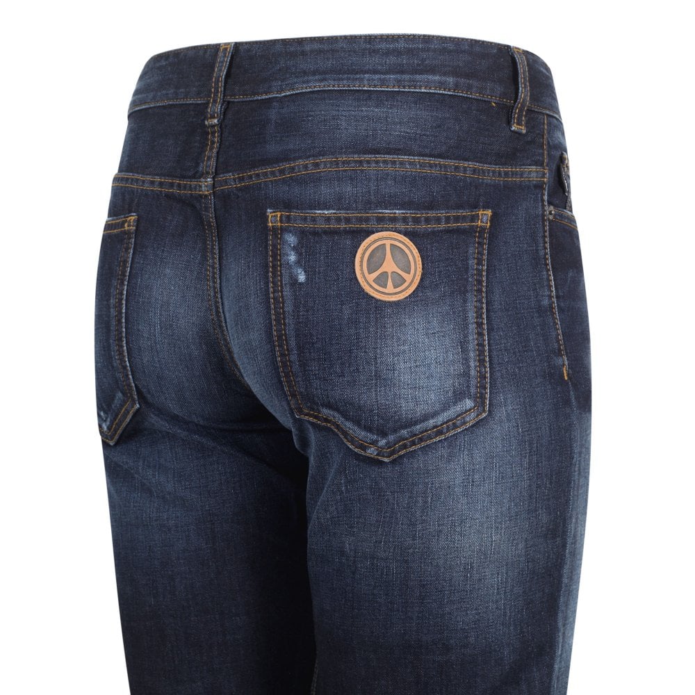 Love Moschino Mens Regular Slim Fit Dark Denim Jeans