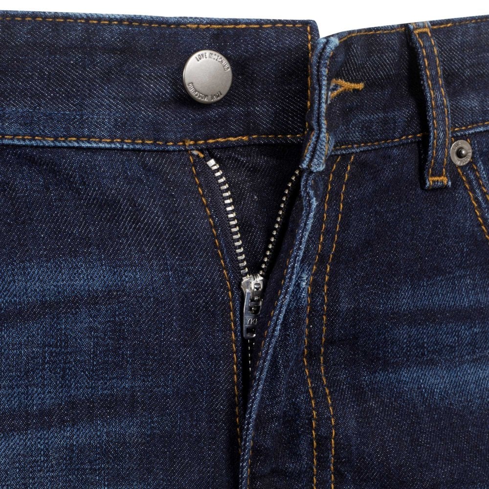 Love Moschino Mens Regular Slim Fit Dark Denim Jeans