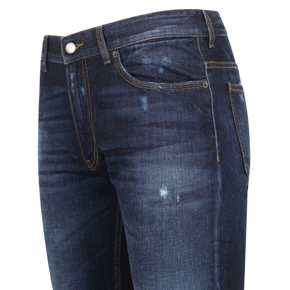 Love Moschino Mens Regular Slim Fit Dark Denim Jeans