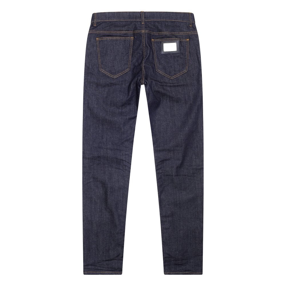 Love Moschino Mens Regular Slim Fit Dark Blue Stretch Denim Jeans