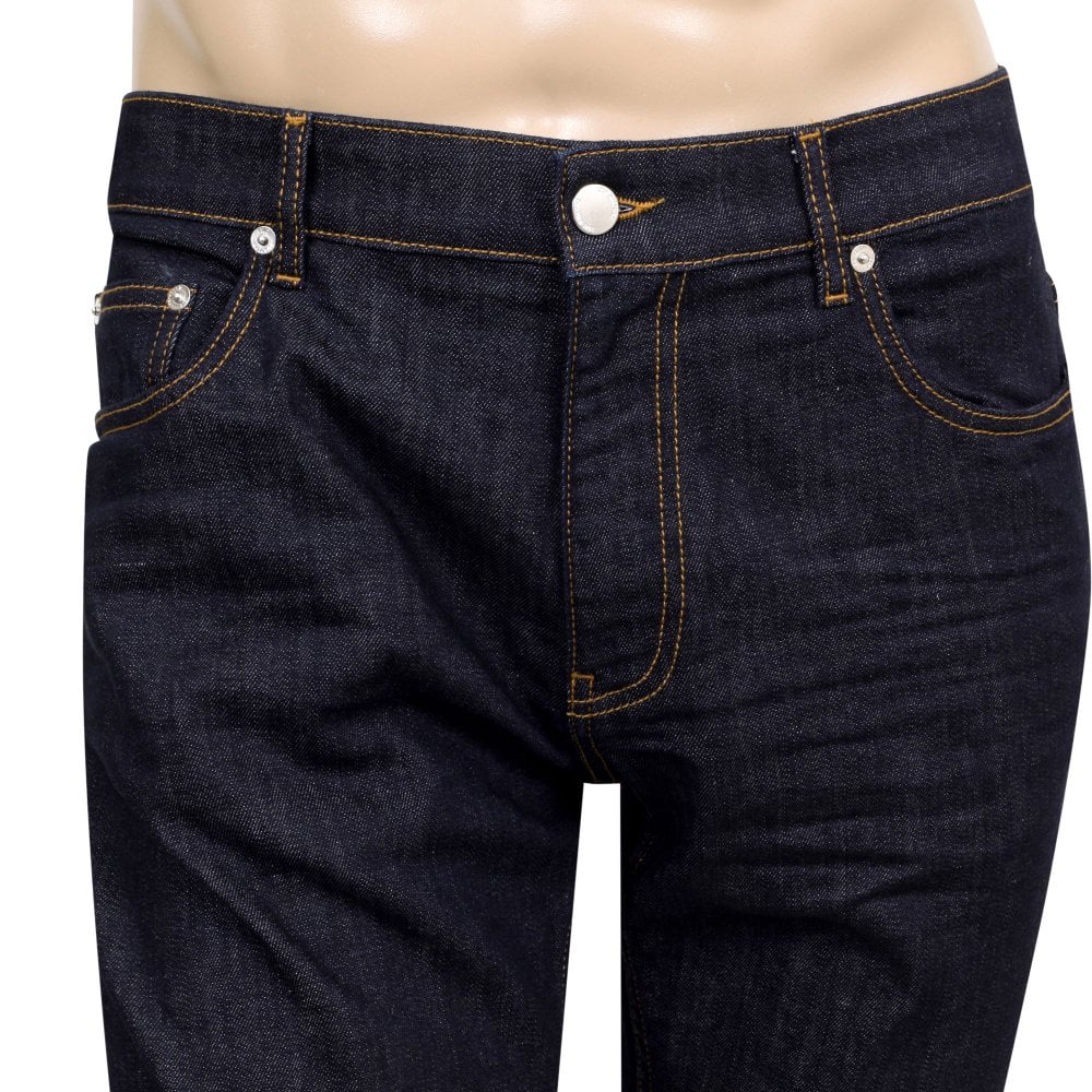 Love Moschino Mens Regular Slim Fit Dark Blue Stretch Denim Jeans