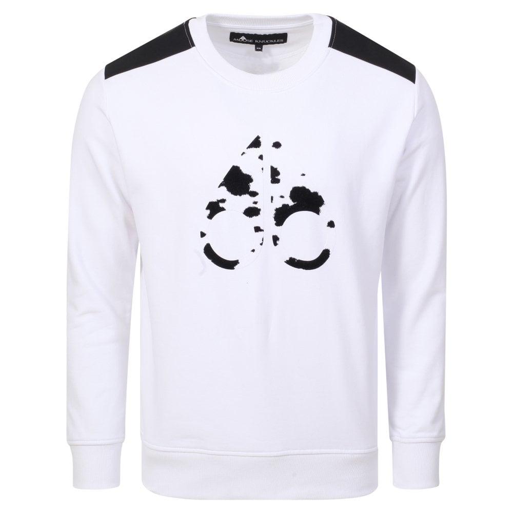 Moose Knuckles White Mens Whitehorn Sweatshirt