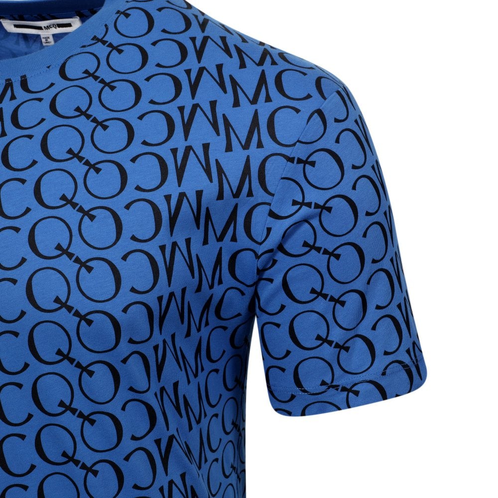 Mens Jacquard Logo Wire Blue T Shirt