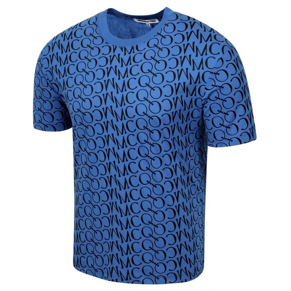 Mens Jacquard Logo Wire Blue T Shirt