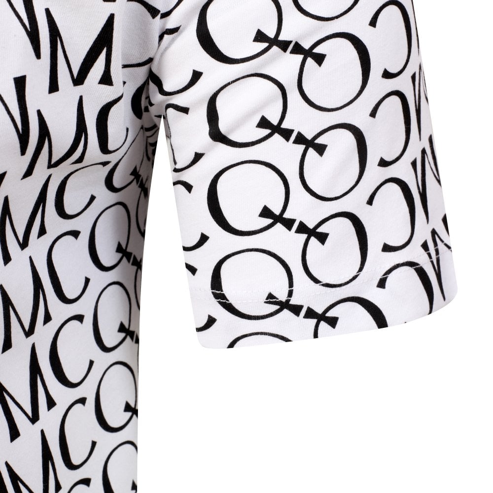 Mens Jacquard Logo White T Shirt